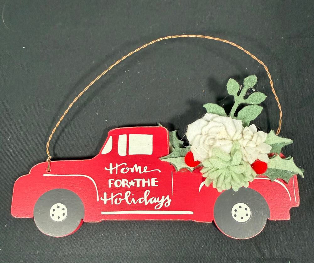 Primitives by Kathy Christmas Ornament Red Pickup Truck Home Holidays 2021